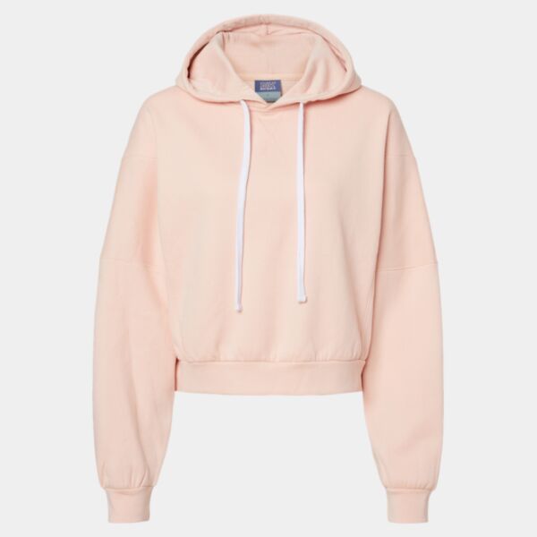 Women's Sueded Fleece Crop Hooded Sweatshirt Thumbnail