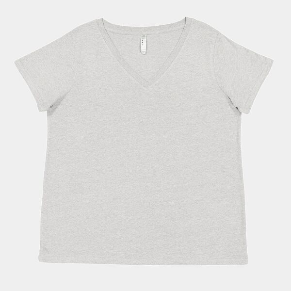 Ladies' Curvy V-Neck Fine Jersey T-Shirt Thumbnail