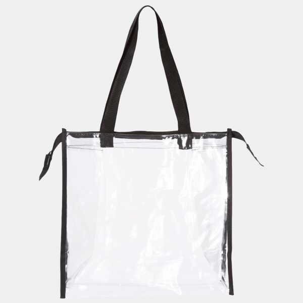 Clear Tote with Gusseted And Zippered Top Thumbnail
