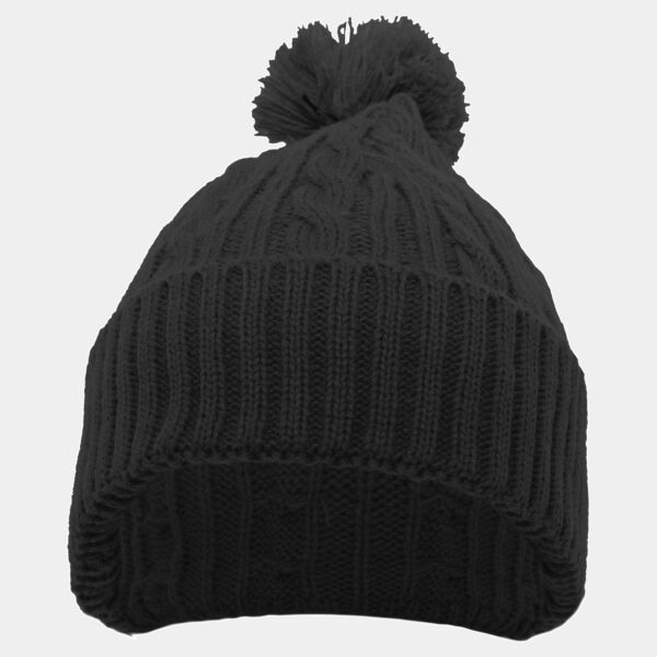 Cable Knit Pom-Pom Beanie Thumbnail