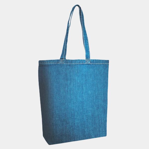 Cotton Denim Gusseted Tote Bag Thumbnail