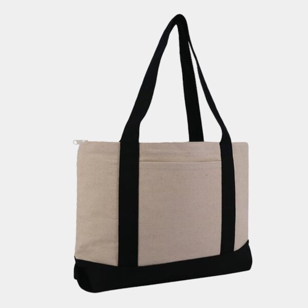 Large Zippered Cotton Canvas Tote Thumbnail