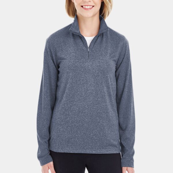 Ladies' Cool & Dry Heathered Performance Quarter-Zip Thumbnail