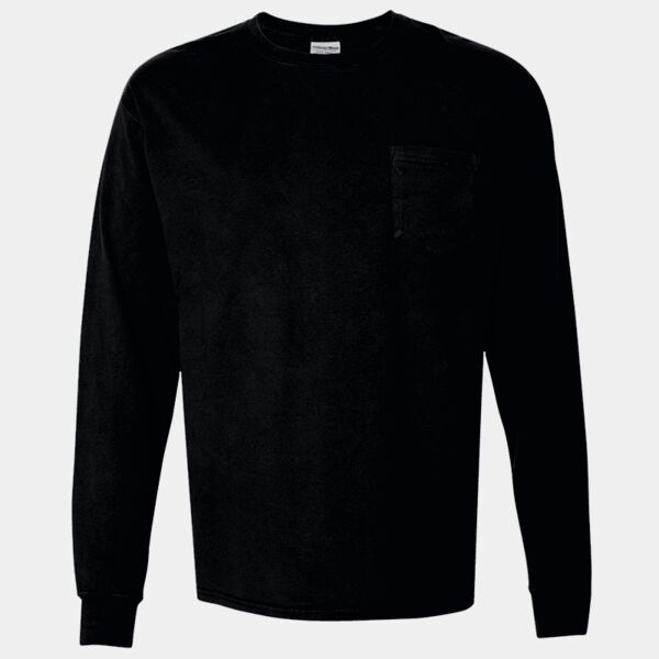 Unisex Garment-Dyed Long-Sleeve T-Shirt with Pocket Thumbnail