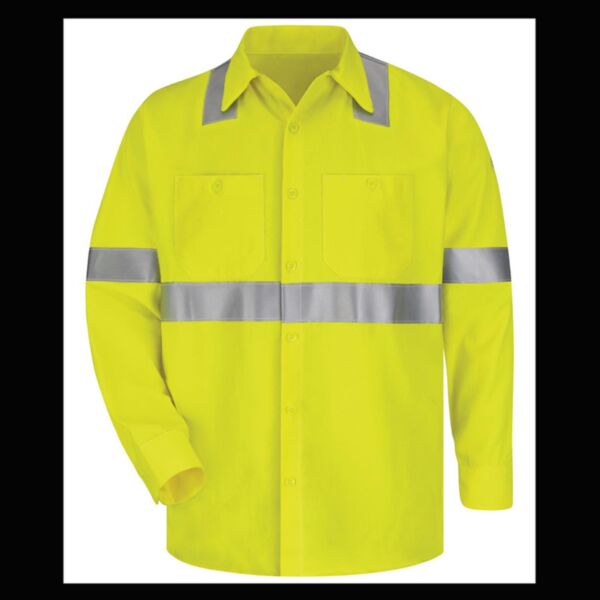 Men's Tall High Visibility Long Sleeve Work Shirt Thumbnail