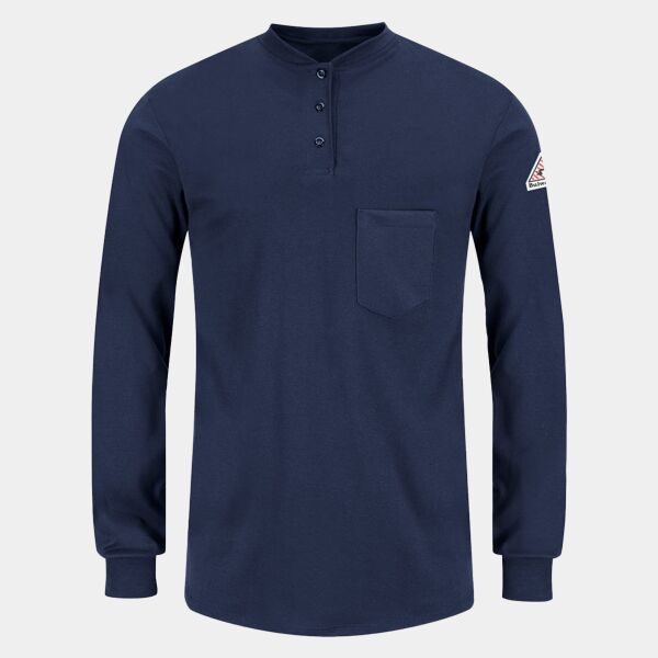 Women's Long Sleeve Tagless Henley Shirt Thumbnail