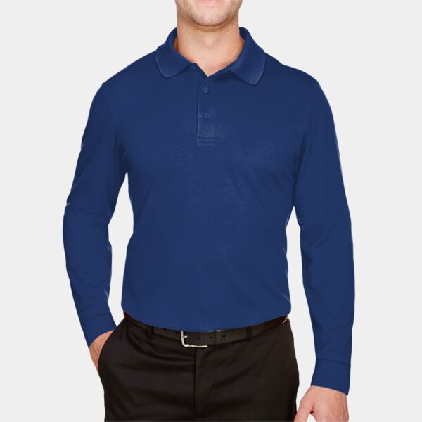 CrownLux Performance® Tall Plaited Long Sleeve Polo Thumbnail