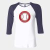Ladies' Baby Rib Three-QuarterSleeve Contrast Raglan T-Shirt Thumbnail