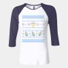 Ladies' Baby Rib Three-QuarterSleeve Contrast Raglan T-Shirt Thumbnail