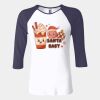 Ladies' Baby Rib Three-QuarterSleeve Contrast Raglan T-Shirt Thumbnail