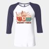 Ladies' Baby Rib Three-QuarterSleeve Contrast Raglan T-Shirt Thumbnail