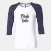 Ladies' Baby Rib Three-QuarterSleeve Contrast Raglan T-Shirt Thumbnail