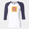 Ladies' Baby Rib Three-QuarterSleeve Contrast Raglan T-Shirt Thumbnail