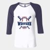 Ladies' Baby Rib Three-QuarterSleeve Contrast Raglan T-Shirt Thumbnail