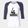 Ladies' Baby Rib Three-QuarterSleeve Contrast Raglan T-Shirt Thumbnail