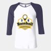 Ladies' Baby Rib Three-QuarterSleeve Contrast Raglan T-Shirt Thumbnail
