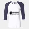 Ladies' Baby Rib Three-QuarterSleeve Contrast Raglan T-Shirt Thumbnail