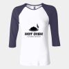 Ladies' Baby Rib Three-QuarterSleeve Contrast Raglan T-Shirt Thumbnail