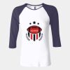 Ladies' Baby Rib Three-QuarterSleeve Contrast Raglan T-Shirt Thumbnail