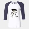 Ladies' Baby Rib Three-QuarterSleeve Contrast Raglan T-Shirt Thumbnail