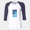 Ladies' Baby Rib Three-QuarterSleeve Contrast Raglan T-Shirt Thumbnail