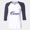 Ladies' Baby Rib Three-QuarterSleeve Contrast Raglan T-Shirt Thumbnail
