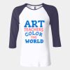 Ladies' Baby Rib Three-QuarterSleeve Contrast Raglan T-Shirt Thumbnail