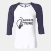 Ladies' Baby Rib Three-QuarterSleeve Contrast Raglan T-Shirt Thumbnail