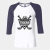 Ladies' Baby Rib Three-QuarterSleeve Contrast Raglan T-Shirt Thumbnail