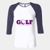 Ladies' Baby Rib Three-QuarterSleeve Contrast Raglan T-Shirt Thumbnail