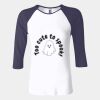Ladies' Baby Rib Three-QuarterSleeve Contrast Raglan T-Shirt Thumbnail