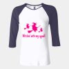 Ladies' Baby Rib Three-QuarterSleeve Contrast Raglan T-Shirt Thumbnail