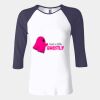 Ladies' Baby Rib Three-QuarterSleeve Contrast Raglan T-Shirt Thumbnail