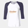 Ladies' Baby Rib Three-QuarterSleeve Contrast Raglan T-Shirt Thumbnail