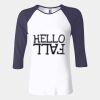 Ladies' Baby Rib Three-QuarterSleeve Contrast Raglan T-Shirt Thumbnail