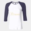 Ladies' Baby Rib Three-QuarterSleeve Contrast Raglan T-Shirt Thumbnail