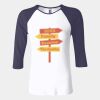 Ladies' Baby Rib Three-QuarterSleeve Contrast Raglan T-Shirt Thumbnail