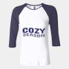 Ladies' Baby Rib Three-QuarterSleeve Contrast Raglan T-Shirt Thumbnail