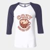 Ladies' Baby Rib Three-QuarterSleeve Contrast Raglan T-Shirt Thumbnail
