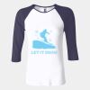 Ladies' Baby Rib Three-QuarterSleeve Contrast Raglan T-Shirt Thumbnail