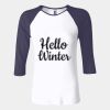 Ladies' Baby Rib Three-QuarterSleeve Contrast Raglan T-Shirt Thumbnail