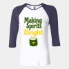 Ladies' Baby Rib Three-QuarterSleeve Contrast Raglan T-Shirt Thumbnail