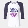 Ladies' Baby Rib Three-QuarterSleeve Contrast Raglan T-Shirt Thumbnail