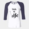 Ladies' Baby Rib Three-QuarterSleeve Contrast Raglan T-Shirt Thumbnail