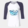 Ladies' Baby Rib Three-QuarterSleeve Contrast Raglan T-Shirt Thumbnail