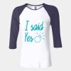 Ladies' Baby Rib Three-QuarterSleeve Contrast Raglan T-Shirt Thumbnail