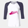 Ladies' Baby Rib Three-QuarterSleeve Contrast Raglan T-Shirt Thumbnail