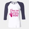 Ladies' Baby Rib Three-QuarterSleeve Contrast Raglan T-Shirt Thumbnail