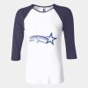 Ladies' Baby Rib Three-QuarterSleeve Contrast Raglan T-Shirt Thumbnail