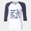 Ladies' Baby Rib Three-QuarterSleeve Contrast Raglan T-Shirt Thumbnail